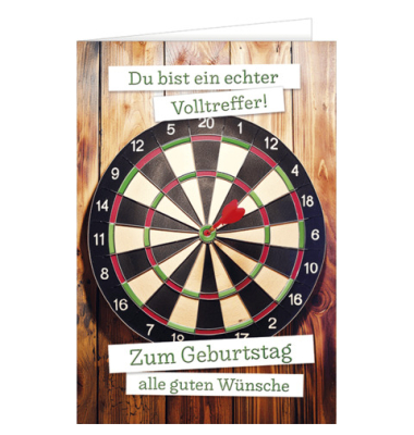 Geburtstagskarten 51-13090 11,5x17 cm 115mm x 170mm (BxH) Dartboard mehrfarbig