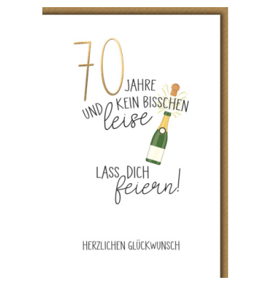 Geburtstagskarte Zahl  70
