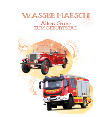 Geburtstagskarten 51-5191 11,5x17 cm 115mm x 170mm (BxH) Feuerwehr bunt