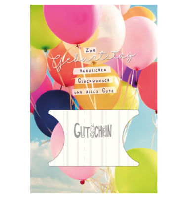 Geburtstagskarten 51-10677 11,5x17 cm 115mm x 170mm (BxH) Ballons bunt