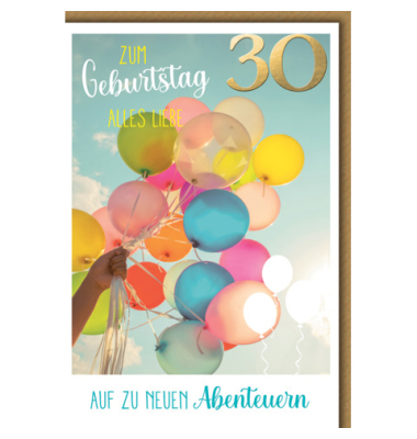 Geburtstagskarte Zahl  30