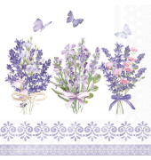 Servietten 12519735, mehrfarbig / Sch&ouml;ner Lavendel, 3-lagig, 25x25cm
