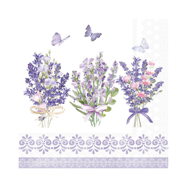 8712159202663 - Motivserviette 25x25cm Schöner Lavendel 8712159202663 20 Stück