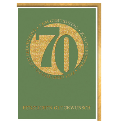 Geburtstagskarte Zahl  70
