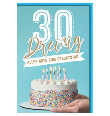Geburtstagskarte Zahl  30