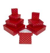Geschenkkarton Shiny Hearts rot