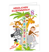 Geburtstagskarten 52-40600 11,5x17 cm 115mm x 170mm (BxH) Tiere mehrfarbig