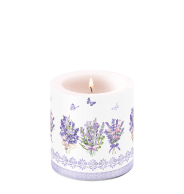 Kerze 19219735 Sch&ouml;ner Lavendel wei&szlig; 