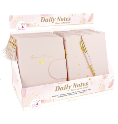 Notizbuch m.Stift rosa sortiert