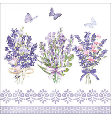 Motivserviette 33x33cm Sch&ouml;ner Lavendel