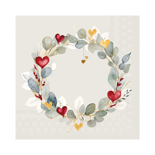 8712159227604 - Motivserviette 33x33cm Eukalyptus grün 8712159227604 20 Stück