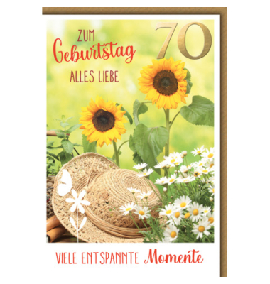 Geburtstagskarte Zahl  70