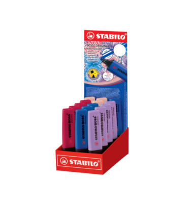 Textmarker 70/15-6, Display, farbig sortiert (ultramarinblau/burunderrot/grauviolett/rouge), 2-5mm Keilspitze
