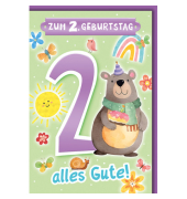 Geburtstagskarte Kinder Zahl 2