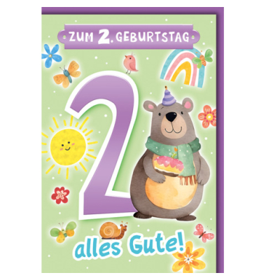 Geburtstagskarte Kinder Zahl 2