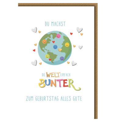 Geburtstagskarten 551432 11,5x17 cm 115mm x 170mm (BxH) Erde bunt
