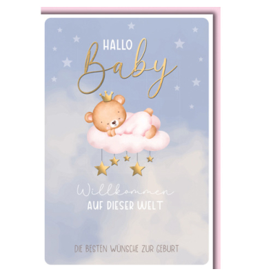 Gl&uuml;ckwunschkarten 311164 11,5x17 cm 115mm x 170mm (BxH) rosa