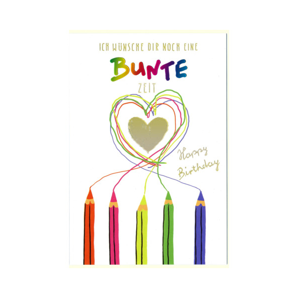5 Stück Alpedia Geburtstagskarten 51-LB284 Buntstifte bunt 9004546580782 Alpedia