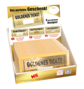 Geschenkgutschein Golden Ticket sortiert