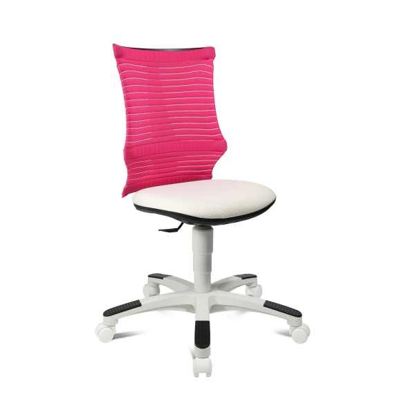 4014296611877 - Kinderdrehstuhl S´neaker ohne Armlehnen Muldensitz 3D-Netz-Rückenlehne rosa weiß