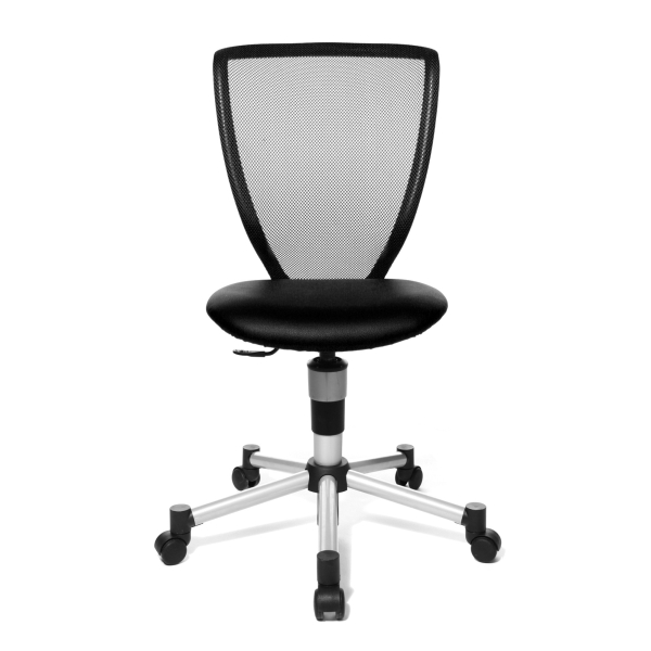4014296976679 - Kinderdrehstuhl Titan Junior ohne Armlehnen Muldensitz Netzrücken schwarz alusilber
