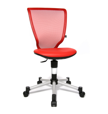 Kinderdrehstuhl Titan Junior, ferrarirot / silber, bis 60kg, ohne Kopfst&uuml;tze