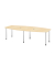 Konferenztisch, manuell höhenverstellbar 72-74cm (H), 280cmx85-130cm (BxT), 10 Personen, Tonnenform, ahorn / chrom
