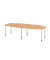 Konferenztisch K-Serie, manuell h&ouml;henverstellbar 72-74cm (H), 280x85-130cm (BxT), 10 Personen, Tonnenform, buche / chrom