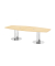 Konferenztisch K-Serie, 75,5cm (H), 280x85-130cm (BxT), 10 Personen, Tonnenform, ahorn / chrom