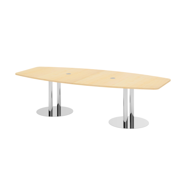 4032062147467 - Konferenztisch VKT 755cm (H) 280x85-130cm (BxT) 10 Personen Tonnenform ahorn   chrom 4032062147467 Hammerbacher