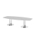 Konferenztisch, 75,5cm (H), 280x85-130cm (BxT), 10 Personen, Tonnenform, grau / chrom