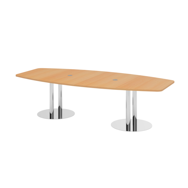 4032062147481 - Konferenztisch VKT 755cm (H) 280x85-130cm (BxT) 10 Personen Tonnenform buche   chrom 4032062147481 Hammerbacher
