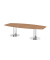 Konferenztisch, 75,5cm (H), 280x85-130cm (BxT), 10 Personen, Tonnenform, nussbaum / chrom