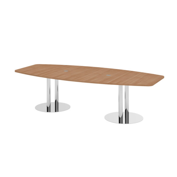 4032062147498 - Konferenztisch VKT 755cm (H) 280x85-130cm (BxT) 10 Personen Tonnenform nussbaum   chrom 4032062147498 Hammerbacher