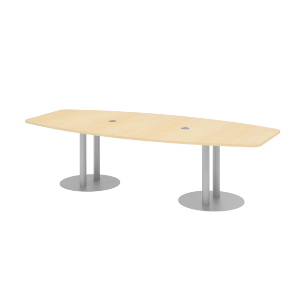 4032062157244 - Konferenztisch VKT 755cm (H) 280x85-130cm (BxT) 10 Personen Tonnenform ahorn   silber 4032062157244 Hammerbacher