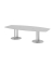 Konferenztisch, 75,5cm (H), 280x85-130cm (BxT), 10 Personen, Tonnenform, grau / silber