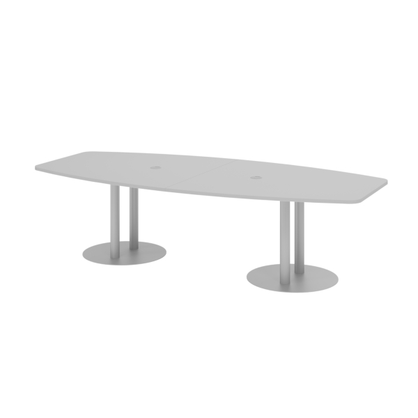 4032062157459 - Konferenztisch VKT 755cm (H) 280x85-130cm (BxT) 10 Personen Tonnenform grau   silber 4032062157459 Hammerbacher