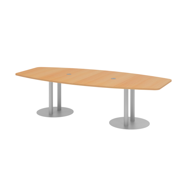 4032062157466 - Konferenztisch VKT 755cm (H) 280x85-130cm (BxT) 10 Personen Tonnenform buche   silber 4032062157466 Hammerbacher