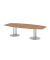 Konferenztisch K-Serie, 75,5cm (H), 280x85-130cm (BxT), 10 Personen, Tonnenform, nussbaum / silber