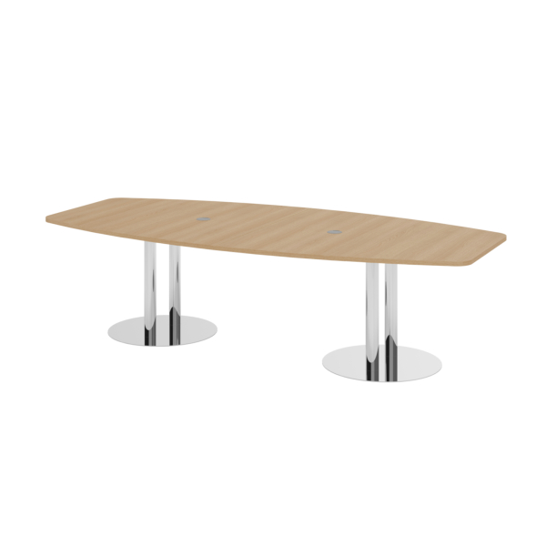 4032062157503 - Konferenztisch VKT 755cm (H) 280x85-130cm (BxT) 10 Personen Tonnenform eiche   chrom 4032062157503 Hammerbacher