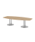 Konferenztisch K-Serie, 75,5cm (H), 280x85-130cm (BxT), 10 Personen, Tonnenform, eiche / silber