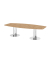 Konferenztisch K-Serie, 75,5cm (H), 280x85-130cm (BxT), 10 Personen, Tonnenform, asteiche / chrom