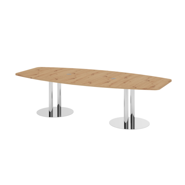 4032062313404 - Konferenztisch VKT 755cm (H) 280x85-130cm (BxT) 10 Personen Tonnenform asteiche   chrom 4032062313404 Hammerbacher