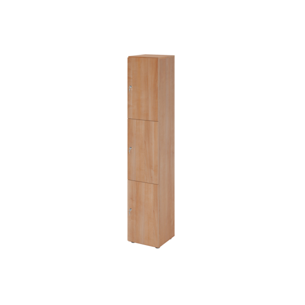 4032062313909 - Schließfachschrank Topas Line 6 Ordnerhöhen 3 Fächer Zylinderschloss B 400 x T 420 x H 2156 mm Nussbaum Nussbaum