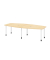 Konferenztisch K-Serie, manuell h&ouml;henverstellbar 72-74cm (H), 280x85-130cm (BxT), 10 Personen, Tonnenform, ahorn / wei&szlig;