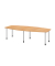 Konferenztisch K-Serie, manuell h&ouml;henverstellbar 72-74cm (H), 280x85-130cm (BxT), 10 Personen, Tonnenform, buche / silber