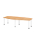 Konferenztisch VKT, manuell h&ouml;henverstellbar 72-74cm (H), 280x85-130cm (BxT), 10 Personen, Tonnenform, buche / wei&szlig;