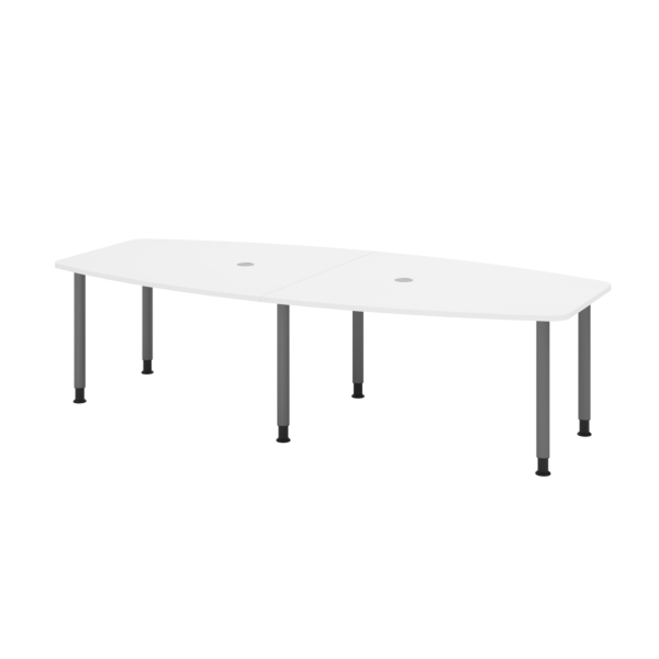 4032062316016 - Konferenztisch manuell höhenverstellbar 72-74cm (H) 280cmx85 130cm (BxT) 10 Personen Tonnenform weiß   graphit 403206231601