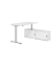 Sitz-Steh-Schreibtischkombination VXMST, h&ouml;henverstellbar 71-120cm (H), 160x80cm (BxT), rechteckig, wei&szlig; / silber