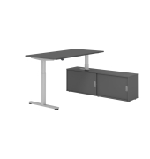 Sitz-Steh-Schreibtischkombination VXMST, h&ouml;henverstellbar 71-120cm (H), 160x80cm (BxT), rechteckig, graphit / silber